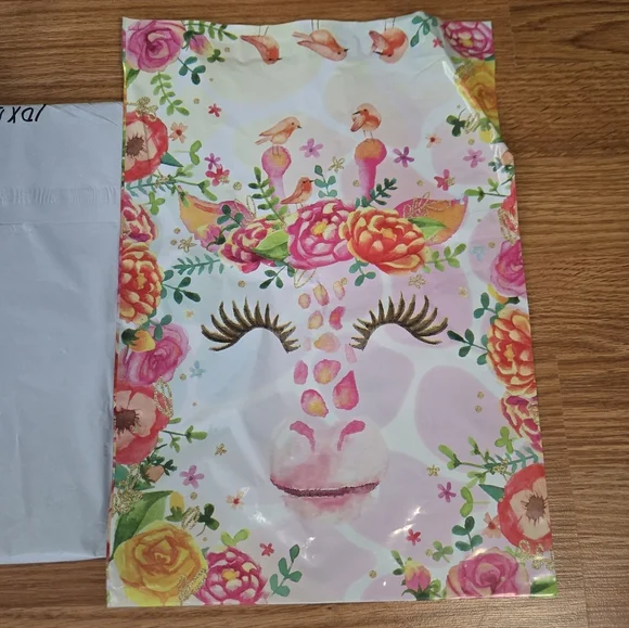 25 Count 10x 13 Poly Mailer Floral Giraffe Print Bag - Picture 3 of 3